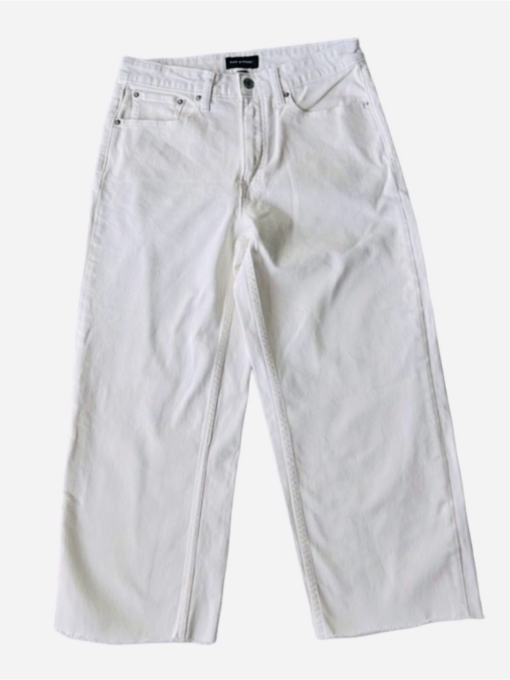 Free Assembly Women's White Crop Wide Leg Baggy High Rise Relaxed Fit Jeans 8